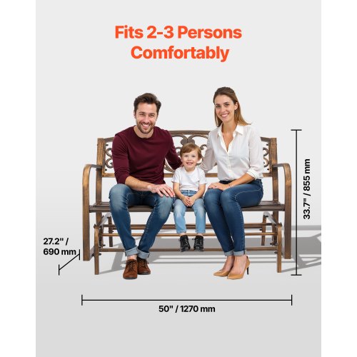 Outdoor Bench Terrace Bench Glider 127 cm Metal Frame Cast Iron Backrest | EU