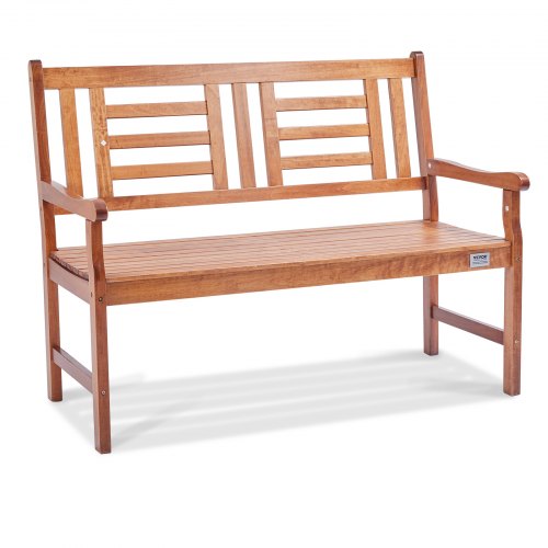Outdoor Bench, 48 inches Wood Garden Bench for Outdoors, Outdoor Garden Park Bench with Backrest and Armrests, 700 lbs Load Capacity Bench, Patio Bench for Garden, Park, Yard, Front Porch