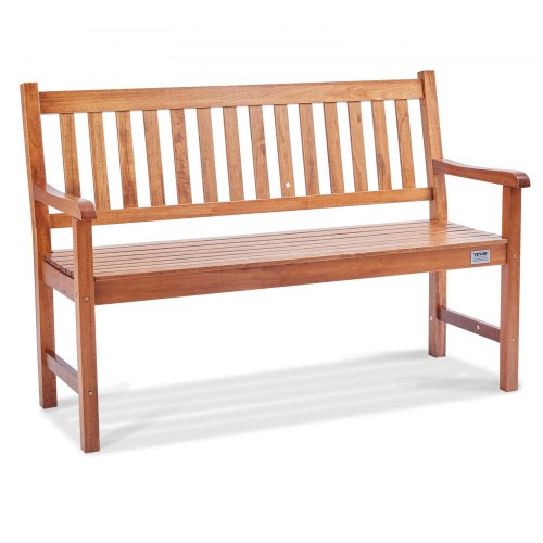 Outdoor Bench, 50 inches Wood Garden Bench for Outdoors, Outdoor Garden Park Bench with Backrest and Armrests, 800 lbs Load Capacity Bench, Patio Bench for Garden, Park, Yard, Front Porch