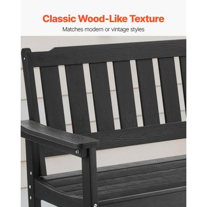 Outdoor bench Terrace bench 128 cm Weatherproof plastic frame 363 kg Black | EU