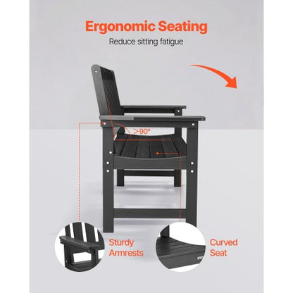 Outdoor bench Terrace bench 128 cm Weatherproof plastic frame 363 kg Black | EU