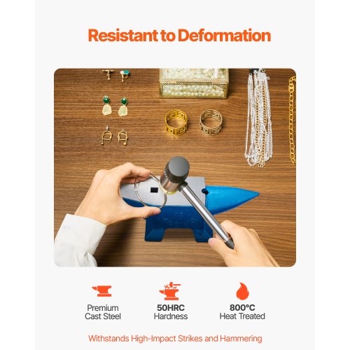 22lb Blacksmith Anvil Steel Anvil 10kg Solid Heat Treated Round Horn Metalworking | EU