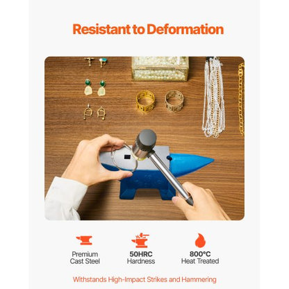 22lb Blacksmith Anvil Steel Anvil 10kg Solid Heat Treated Round Horn Metalworking | EU