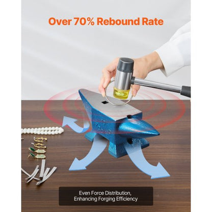 22lb Blacksmith Anvil Steel Anvil 10kg Solid Heat Treated Round Horn Metalworking | EU