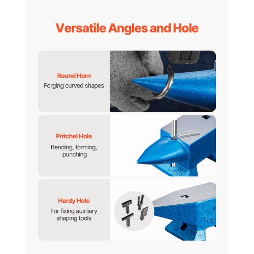 22lb Blacksmith Anvil Steel Anvil 10kg Solid Heat Treated Round Horn Metalworking | EU