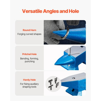 22lb Blacksmith Anvil Steel Anvil 10kg Solid Heat Treated Round Horn Metalworking | EU