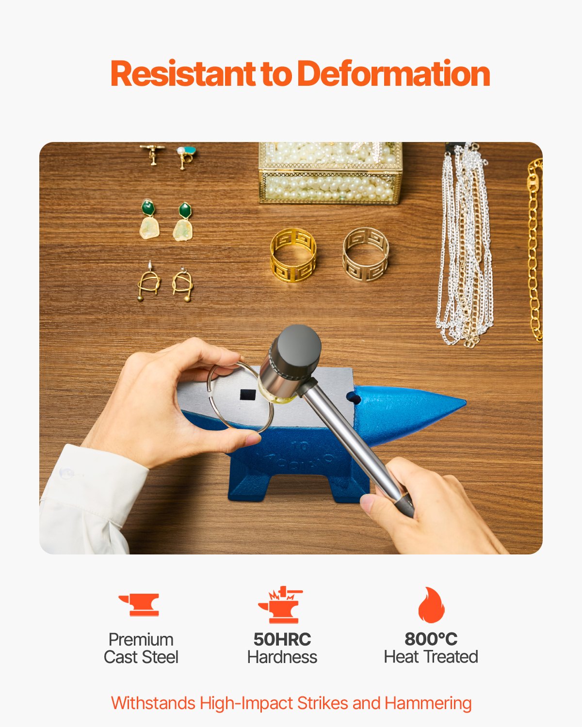 Single Horn Anvil 22Lbs Steel Anvil Blacksmith for Sale Forge Steel Tools with Round and Square Hole and Equipment Anvil Rugged Blacksmith Jewelers Durable and Robust Metalsmith Tool