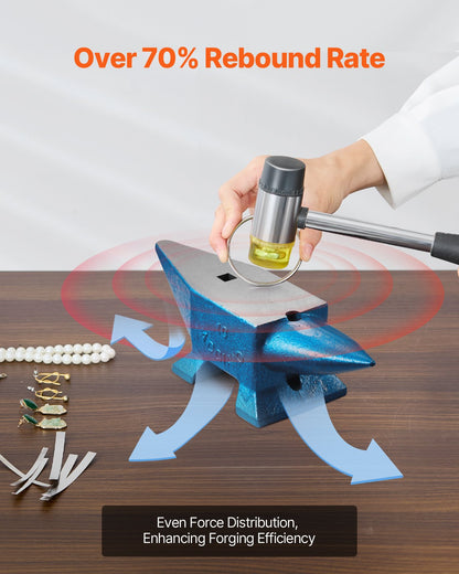 Single Horn Anvil 22Lbs Steel Anvil Blacksmith for Sale Forge Steel Tools with Round and Square Hole and Equipment Anvil Rugged Blacksmith Jewelers Durable and Robust Metalsmith Tool