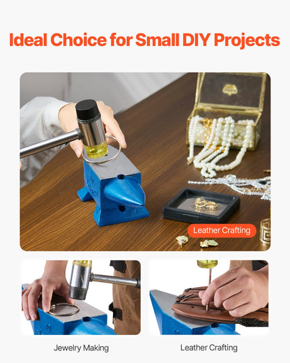 Single Horn Anvil 22Lbs Steel Anvil Blacksmith for Sale Forge Steel Tools with Round and Square Hole and Equipment Anvil Rugged Blacksmith Jewelers Durable and Robust Metalsmith Tool