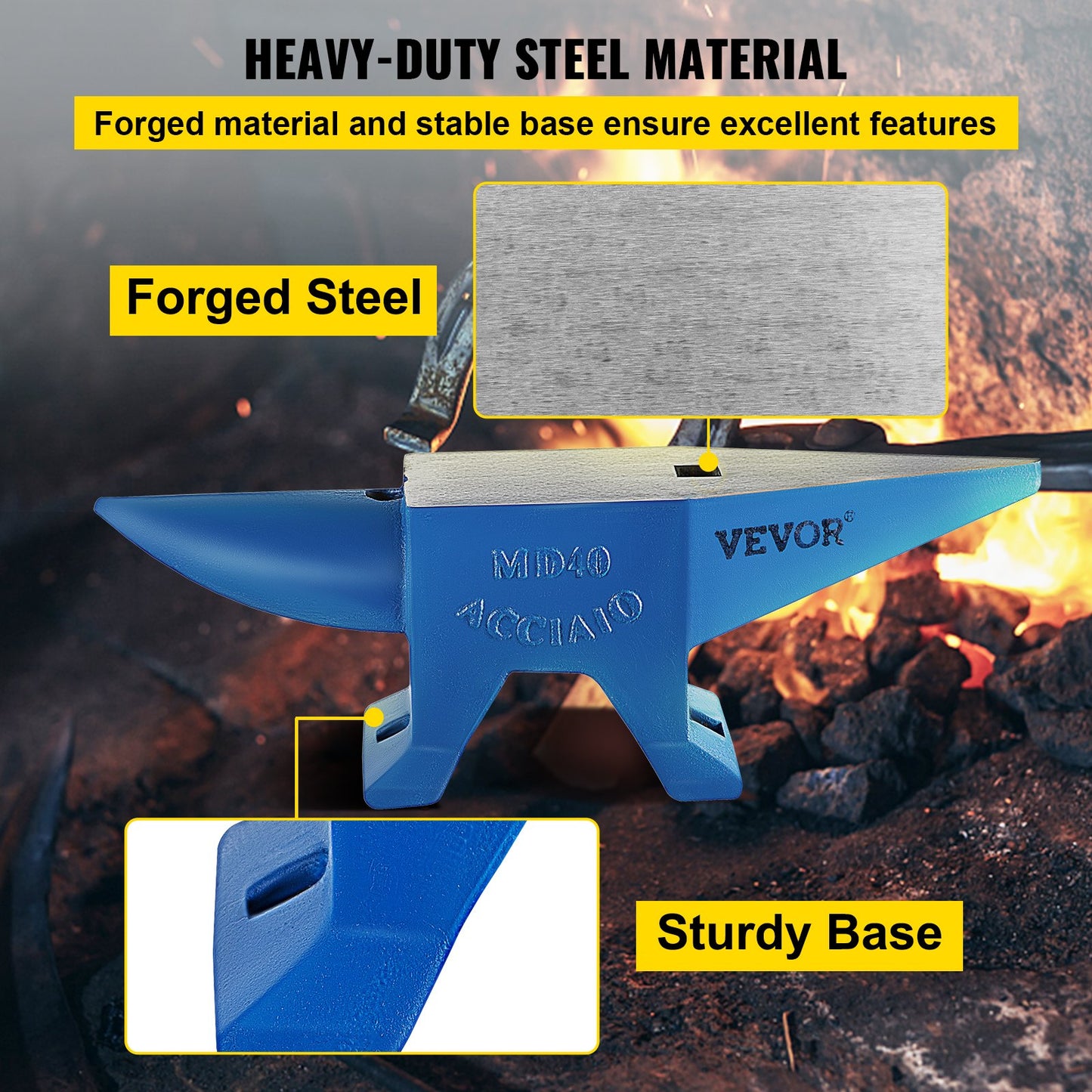 Single Horn Anvil 86Lbs Steel Anvil Blacksmith for Sale Forge Steel Tools and Equipment Anvil Rugged Blacksmith Jewelers Durable and Robust Metal Working Tool