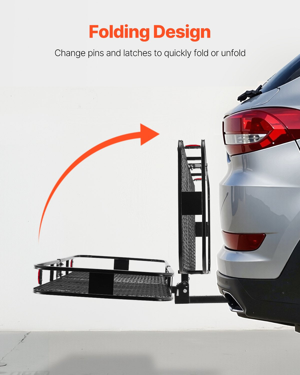 500 lbs Hitch Cargo Carrier Folding Hitch Cargo Carrier with Stabilizer