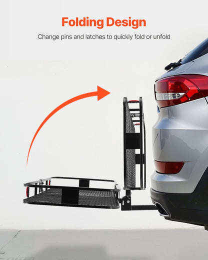 500 lbs Hitch Cargo Carrier Folding Hitch Cargo Carrier with Stabilizer