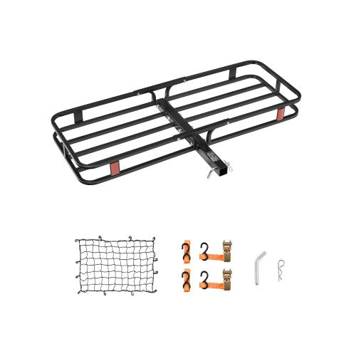 53" x 19" x 5", Hitch Cargo Carrier, 500 lbs Capacity Hitch Cargo Carrier with Hitch Stabilizer & Ratchet Straps, Hitch Mount Cargo Carrier with Cargo Net with Hook, Fit for SUVs
