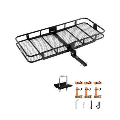 70" x 30" x 6", Hitch Cargo Carrier, 500 lbs Capacity Hitch Cargo Carrier with Nighttime Reflective Reminder, Folding Hitch Mount Cargo Carrier with Hitch Lock for 2" Receiver, Fit for SUVs