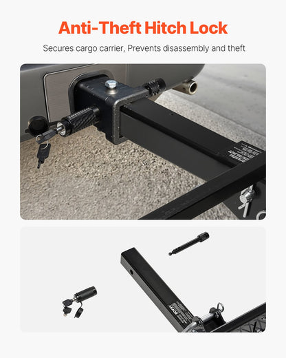 70" x 30" x 6", Hitch Cargo Carrier, 500 lbs Capacity Hitch Cargo Carrier with Nighttime Reflective Reminder, Folding Hitch Mount Cargo Carrier with Hitch Lock for 2" Receiver, Fit for SUVs