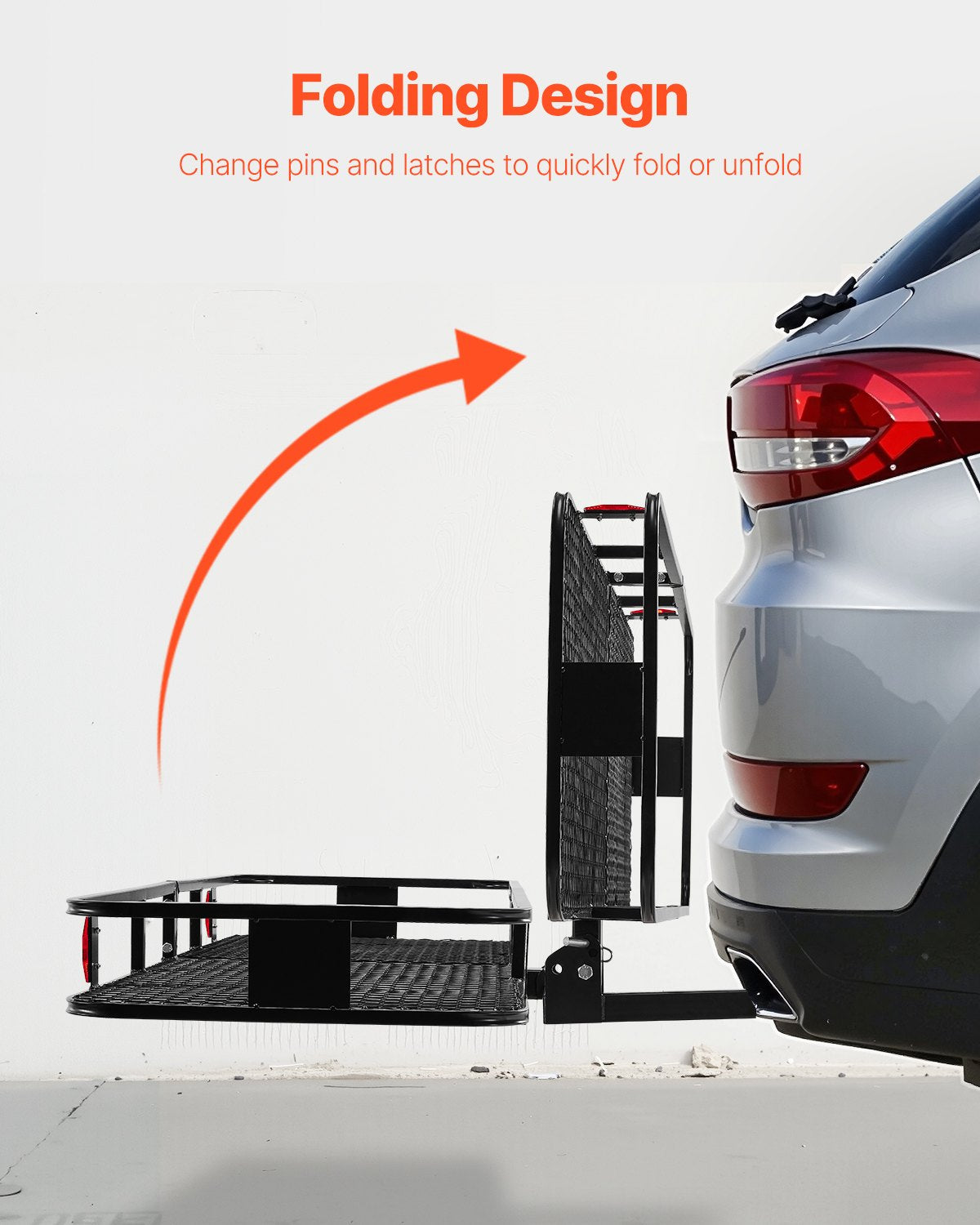 70" x 30" x 6", Hitch Cargo Carrier, 500 lbs Capacity Hitch Cargo Carrier with Nighttime Reflective Reminder, Folding Hitch Mount Cargo Carrier with Hitch Lock for 2" Receiver, Fit for SUVs