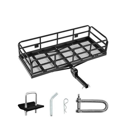 60" x 24" x 14", Hitch Cargo Carrier, 500 lbs Capacity Hitch Cargo Carrier with Anti-Rattle Hitch Stabilizer, Folding Hitch Mount Cargo Carrier with Pins and Latches, Fit for SUVs/Pickup Trucks