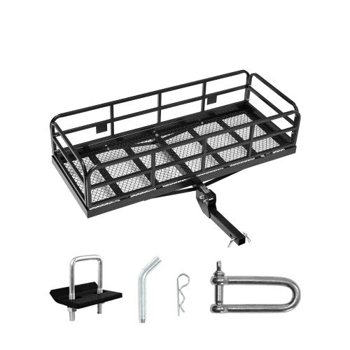 60" x 24" x 14", Hitch Cargo Carrier, 500 lbs Capacity Hitch Cargo Carrier with Anti-Rattle Hitch Stabilizer, Folding Hitch Mount Cargo Carrier with Pins and Latches, Fit for SUVs/Pickup Trucks