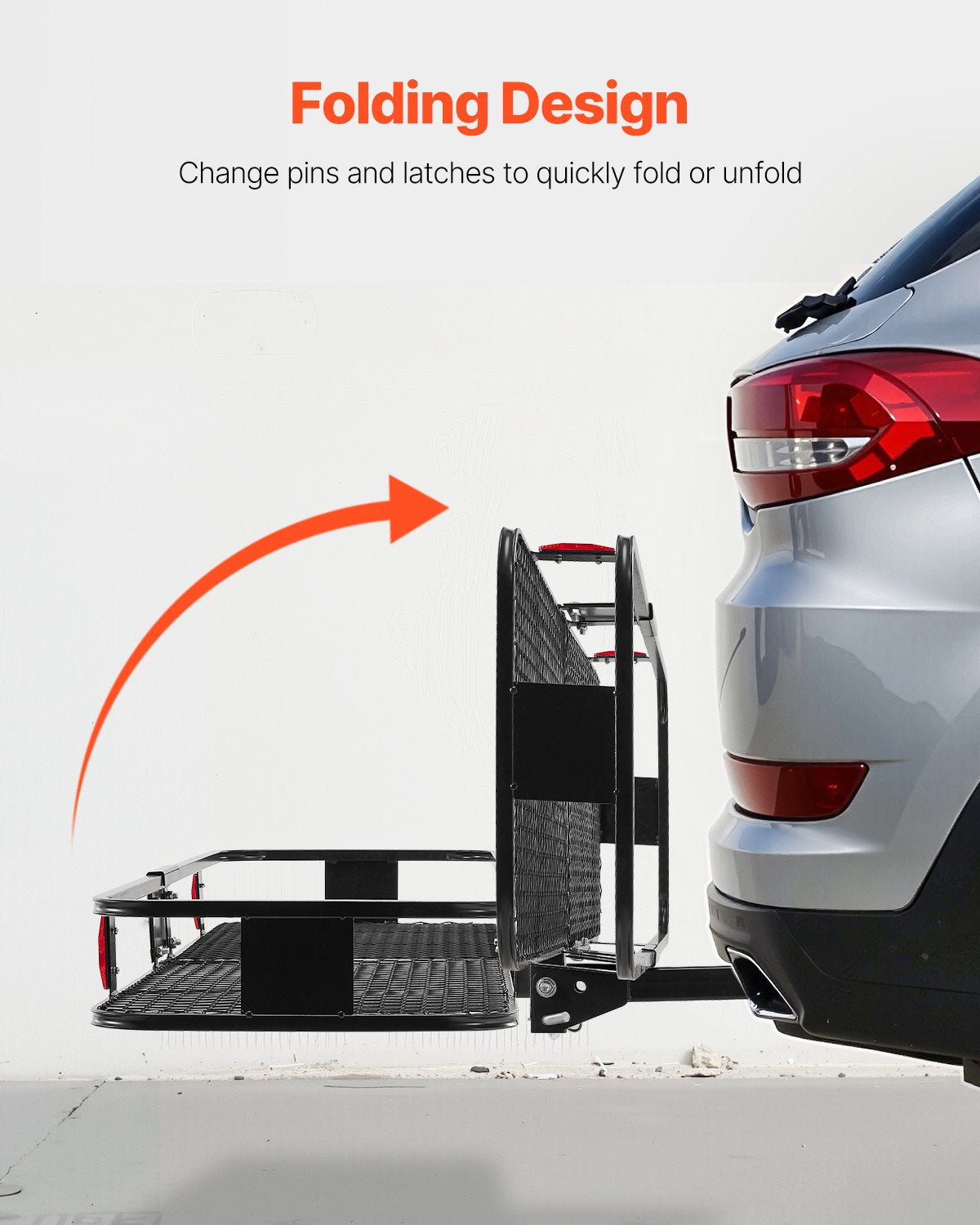 60" x 20" x 6", Hitch Cargo Carrier, 500 lbs Capacity Hitch Cargo Carrier with Cargo Net & Waterproof Cargo Bag, Folding Hitch Mount Cargo Carrier with Hitch Lock for 2" Receiver, Fit for SUVs