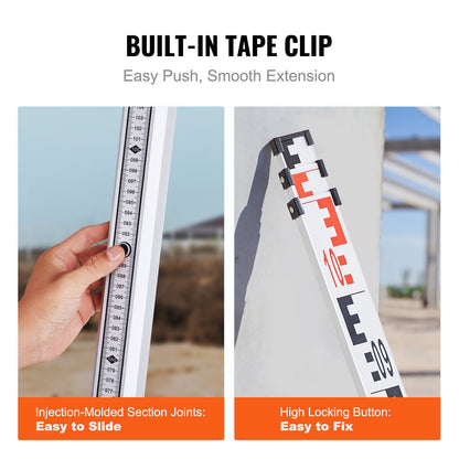Mätstång 3M Metrisk Teleskopisk Grad Stång CM/MM med Bubble Level & Bag