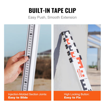 Mätstång 5M Metrisk Teleskopisk Grad Stång CM/MM med Bubble Level & Bag