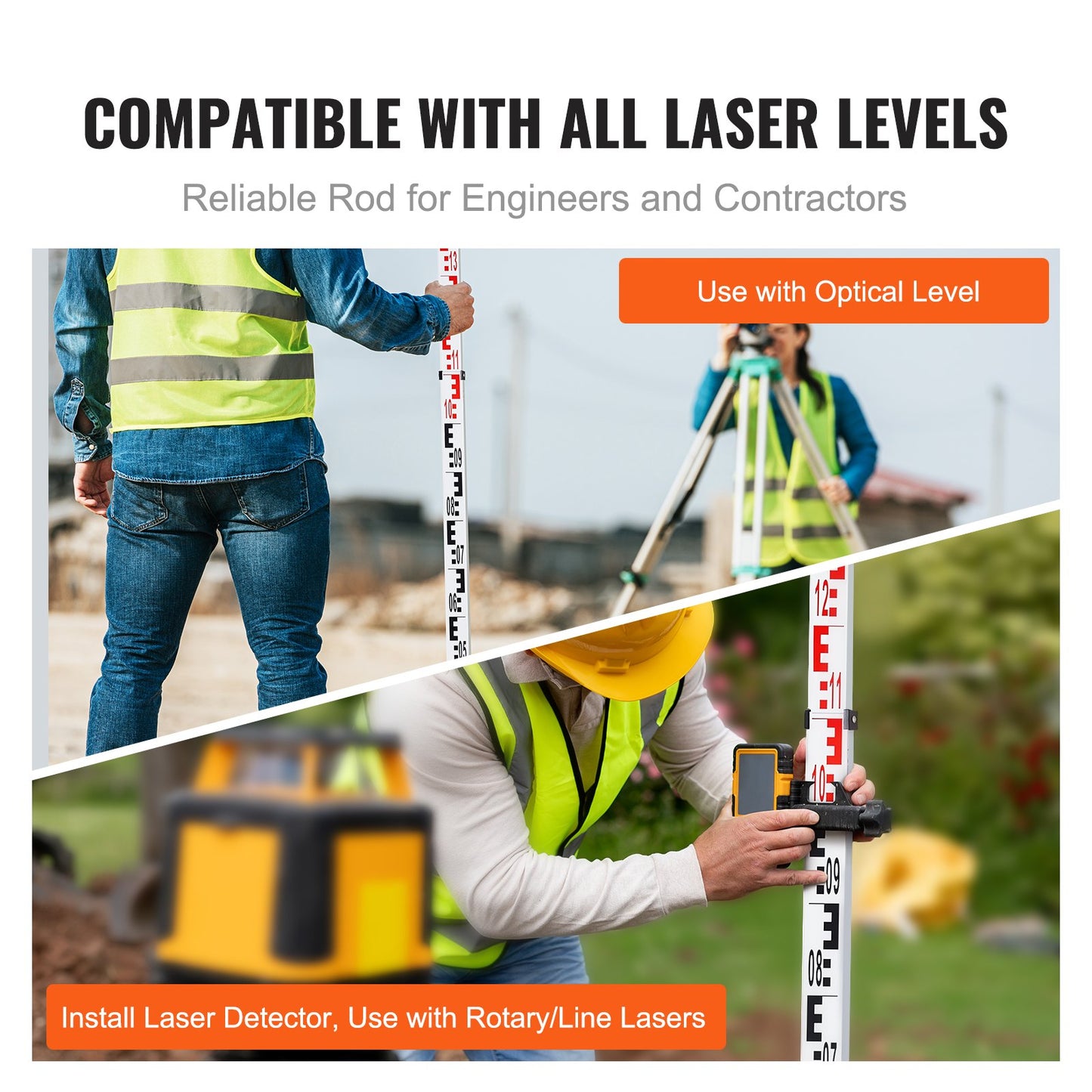 Mätstång 5M Metrisk Teleskopisk Grad Stång CM/MM med Bubble Level & Bag