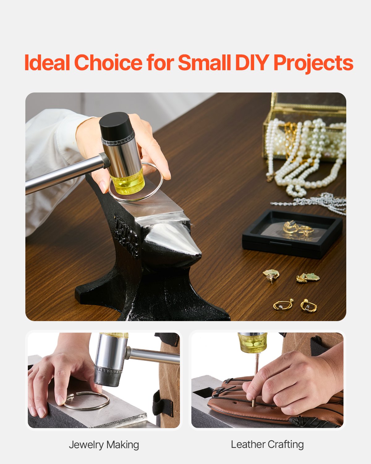 Single Horn Anvil, 25lbs Cast Steel Anvil, High Hardness Rugged Round Horn Anvil for Blacksmiths, with Stable Base, Metal Working Tool for Metal Bending, Shaping, Twisting, Craft Projects