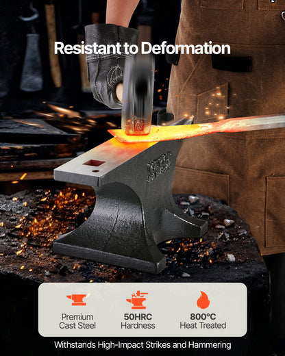 Single Horn Städ 55lbs Stål Stål Runt Horn Städ för smeder