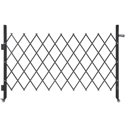 Single Folding Security Gate, Lockable Scissor Gate with 360° Swivel Casters, Outdoor Barricade Steel Retractable Gates, for Entry Security, Garage, Warehouse & Pool, 74.80 x 51.57 in (W x H)