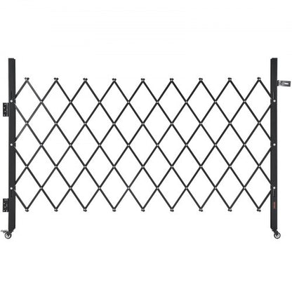 Single Folding Security Gate, Lockable Scissor Gate with 360° Swivel Casters, Outdoor Barricade Steel Retractable Gates, for Entry Security, Garage, Warehouse & Pool, 74.80 x 51.57 in (W x H)