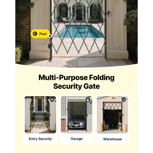 Single folding safety gate lockable scissor gate 122 x 190 cm (WxH) | EU