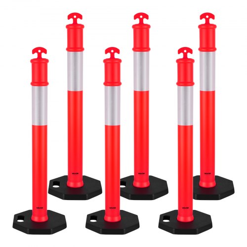 6-pack traffic barrier posts 1140 mm traffic safety cones with weighted base | EU