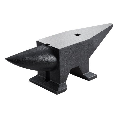 Cast Iron Anvil, 105 Lbs Single Horn Anvil with Large Countertop and Stable Base, High Hardness Rugged Round Horn Anvil Blacksmith, for Bending, Shaping