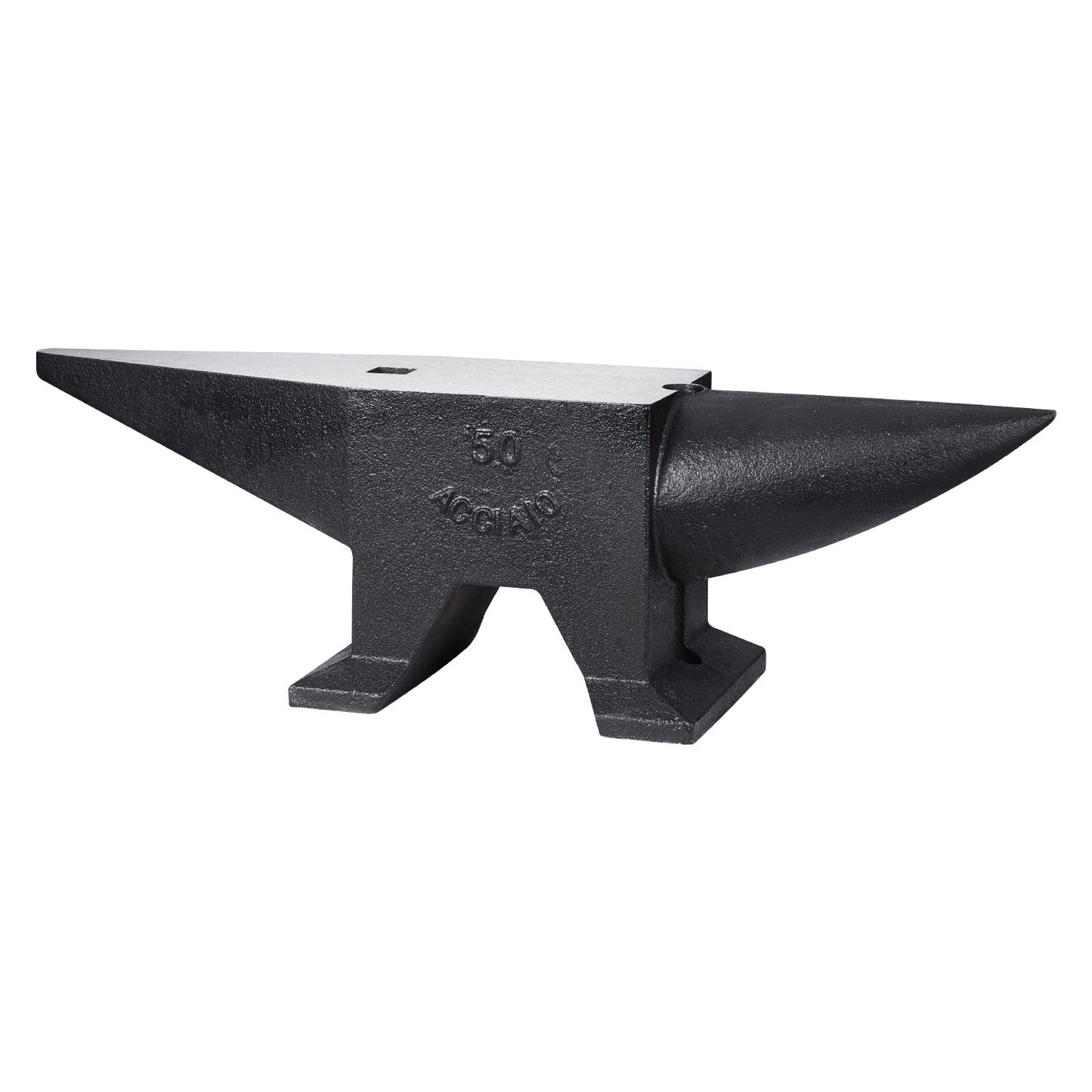 Cast Iron Anvil, 105 Lbs Single Horn Anvil with Large Countertop and Stable Base, High Hardness Rugged Round Horn Anvil Blacksmith, for Bending, Shaping