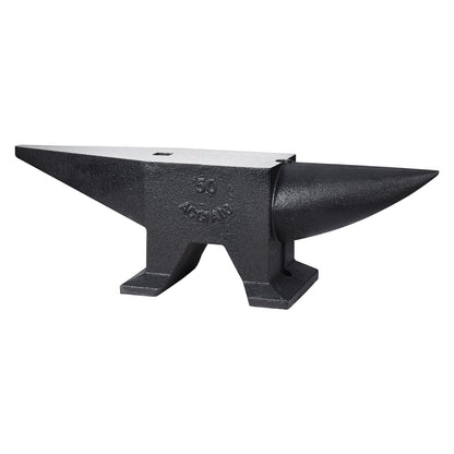 Cast Iron Anvil, 105 Lbs Single Horn Anvil with Large Countertop and Stable Base, High Hardness Rugged Round Horn Anvil Blacksmith, for Bending, Shaping