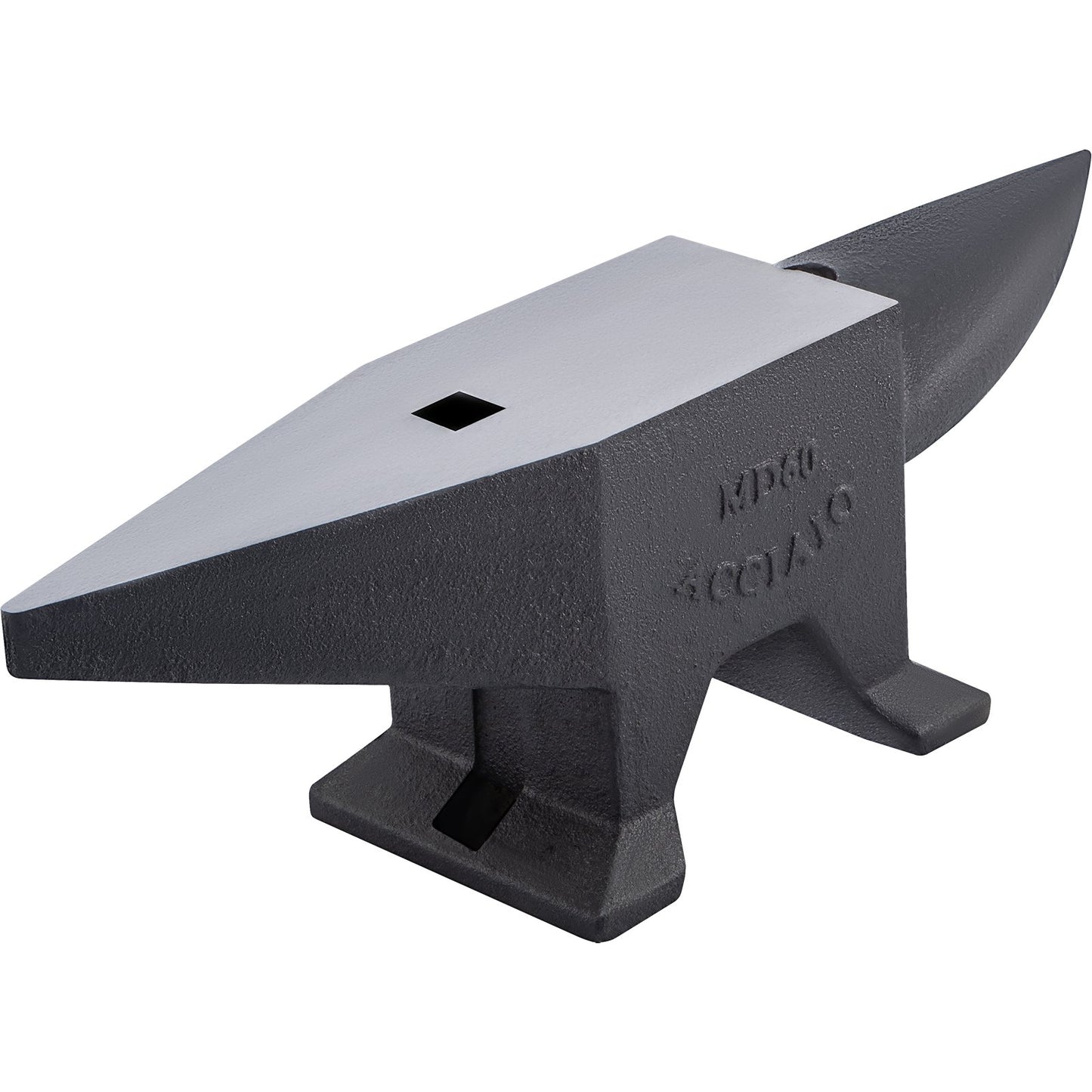 Cast Iron Anvil, 132 Pound (60 kg) Single Horn Anvil with Large Countertop and Stable Base, Sturdy High Hardness Anvil with Round Horns, Blacksmith, for Bending, Shaping