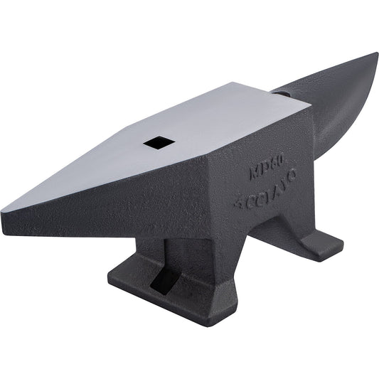 Cast Iron Anvil, 132 Pound (60 kg) Single Horn Anvil with Large Countertop and Stable Base, Sturdy High Hardness Anvil with Round Horns, Blacksmith, for Bending, Shaping