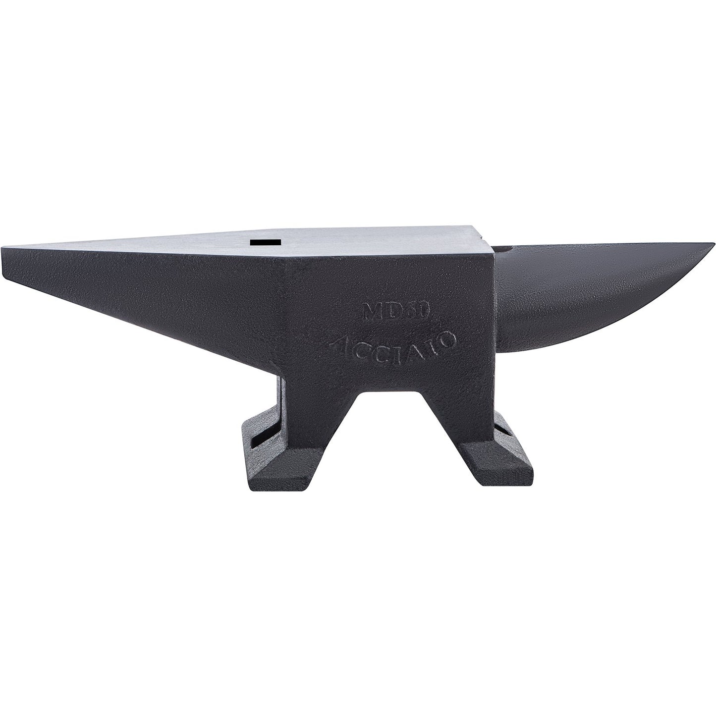 Cast Iron Anvil, 132 Pound (60 kg) Single Horn Anvil with Large Countertop and Stable Base, Sturdy High Hardness Anvil with Round Horns, Blacksmith, for Bending, Shaping