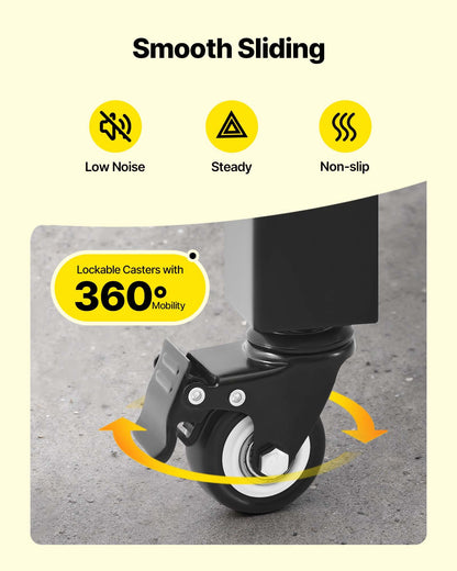 Double Folding Security Gate, Lockable Scissor Gate with 360° Swivel Casters, Outdoor Barricade Steel Retractable Gates, for Entry Security, Garage, Warehouse & Pool, 125.98 x 63.19 in (W x H)