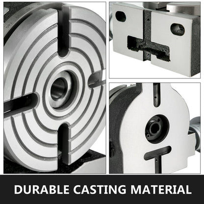 Rotary Table 6inch(150mm) Horizontal Vertical Milling Table 2/5inch(10mm) 4-Slot Milling Rotary Table MT-2 Rotary Table for Milling with Indexing Plate Set for Precision Milling Drilling