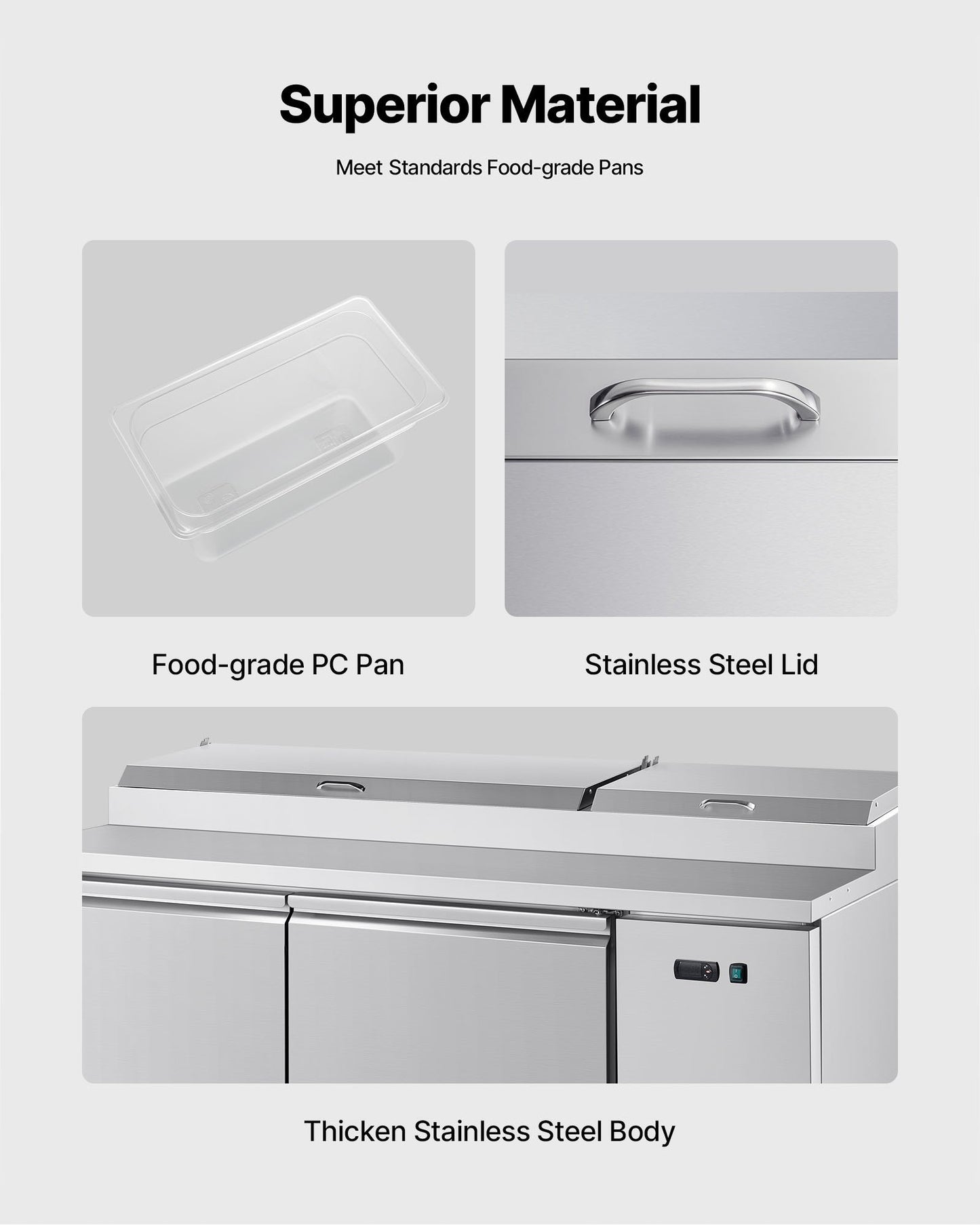 67"W Commercial Refrigerator, Pizza Prep Refrigerated Table, 20" Ultra Wide Countertop Food Prep Worktable, 20.3 Cu.Ft Single Door Salad Prep Fridge, 9 Pans Pizza Make Worktop with Cutting Board