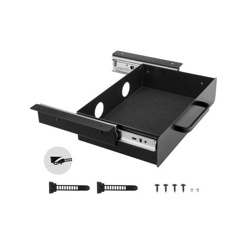 13" Wide Under Desk Drawer Slide Out, Under Desk Mounted Pull-out Drawer Attachment, Hidden Desktop Storage Organizer, Under Table Pencil Drawer for office Home Sit Stand Workstation, 15x9x3 in
