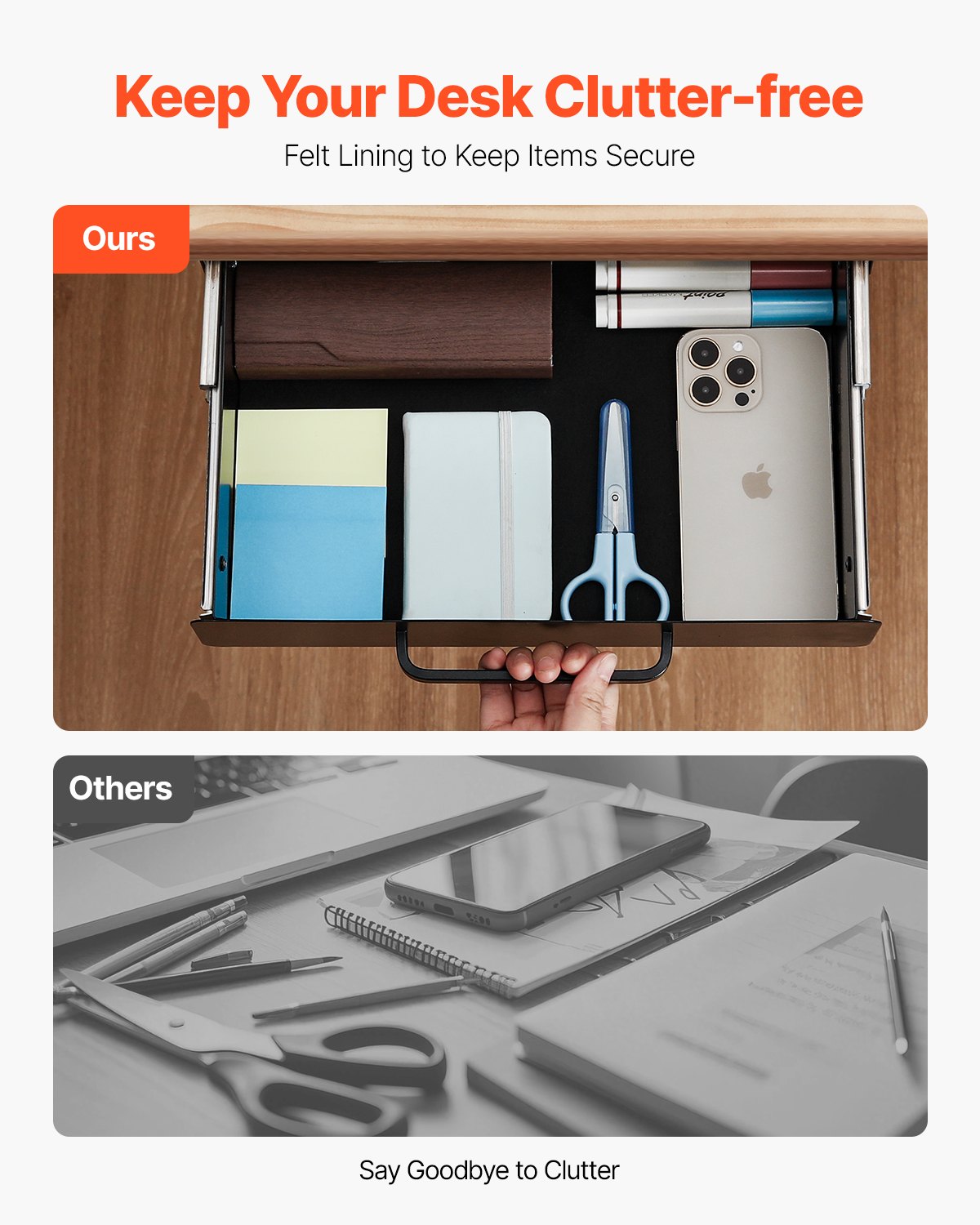 33 cm Unter Schreibtisch Schublade Organizer Pull Out Schublade Space Saver Home Office