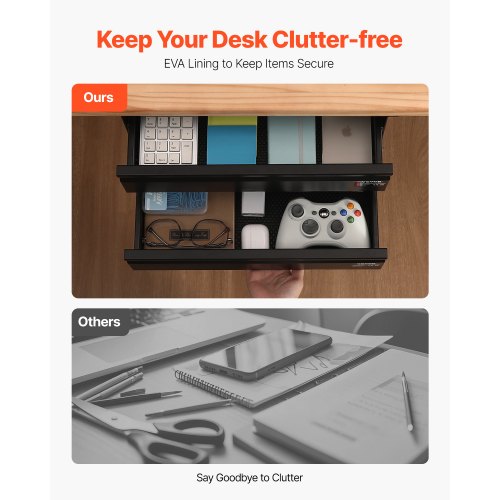 2 Låda 40 cm Under Skrivbordet Låda Organizer Utdragbar låda Space Saver