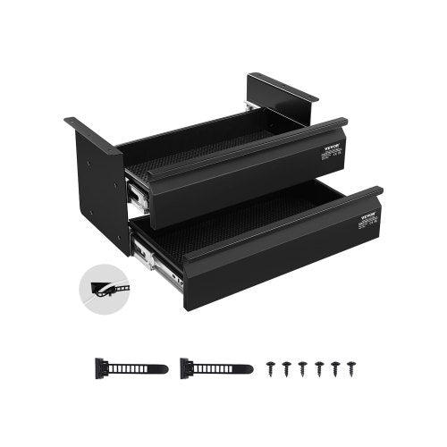 2 Låda 40 cm Under Skrivbordet Låda Organizer Utdragbar låda Space Saver