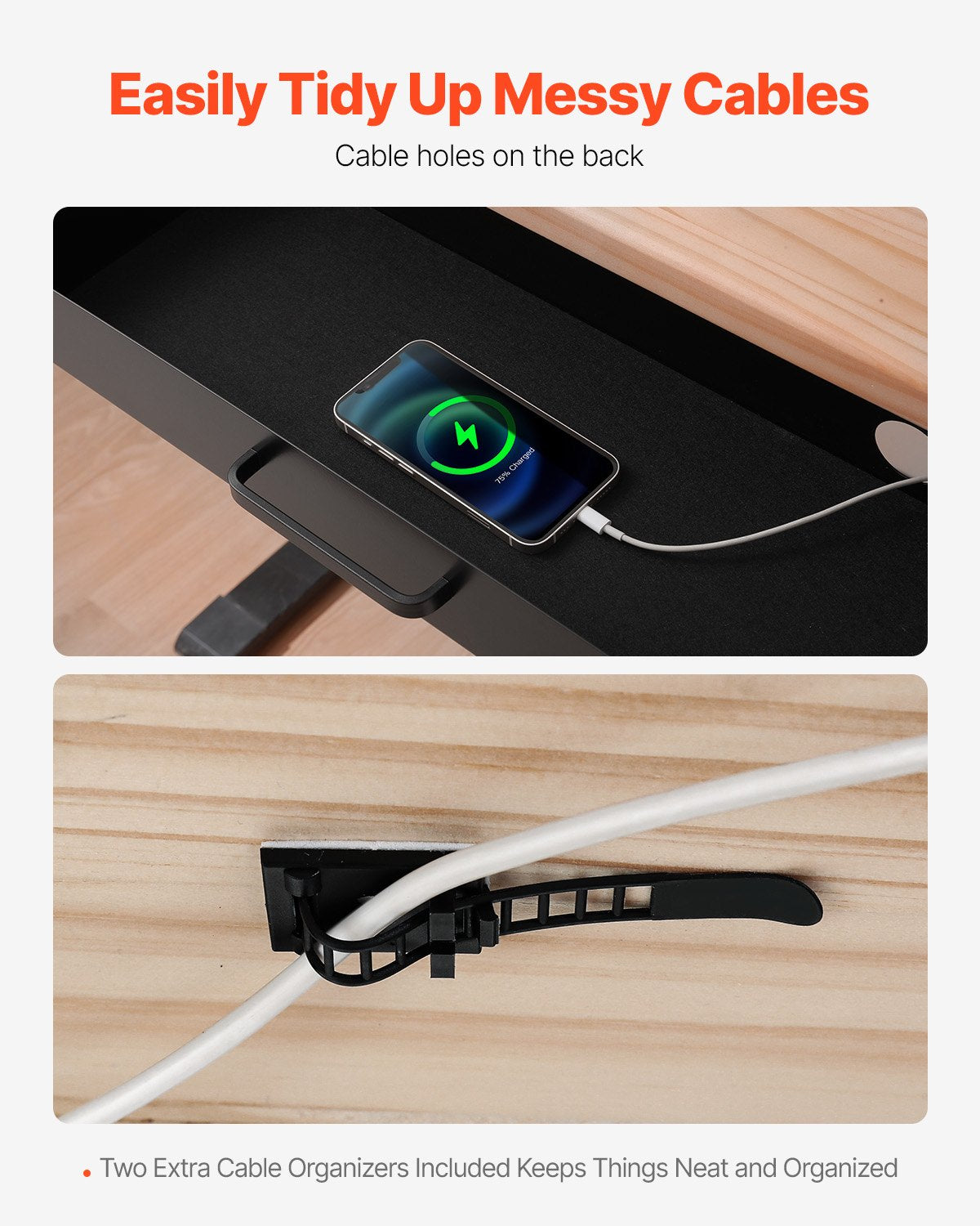 58cm Under Desk Drawer Organizer Pull Out Drawer Space Saver Home Office