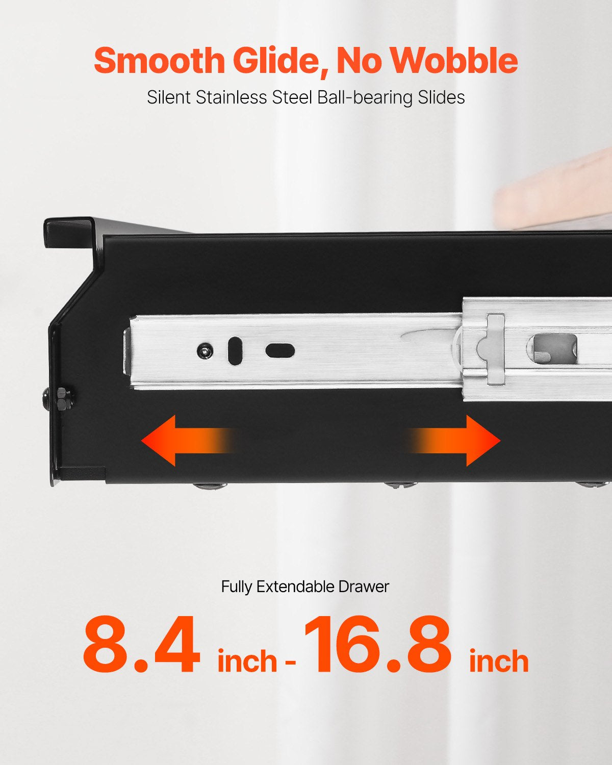 33" Schubladen-Organizer unter dem Schreibtisch, ausziehbare Schublade, platzsparend, für Zuhause und Büro
