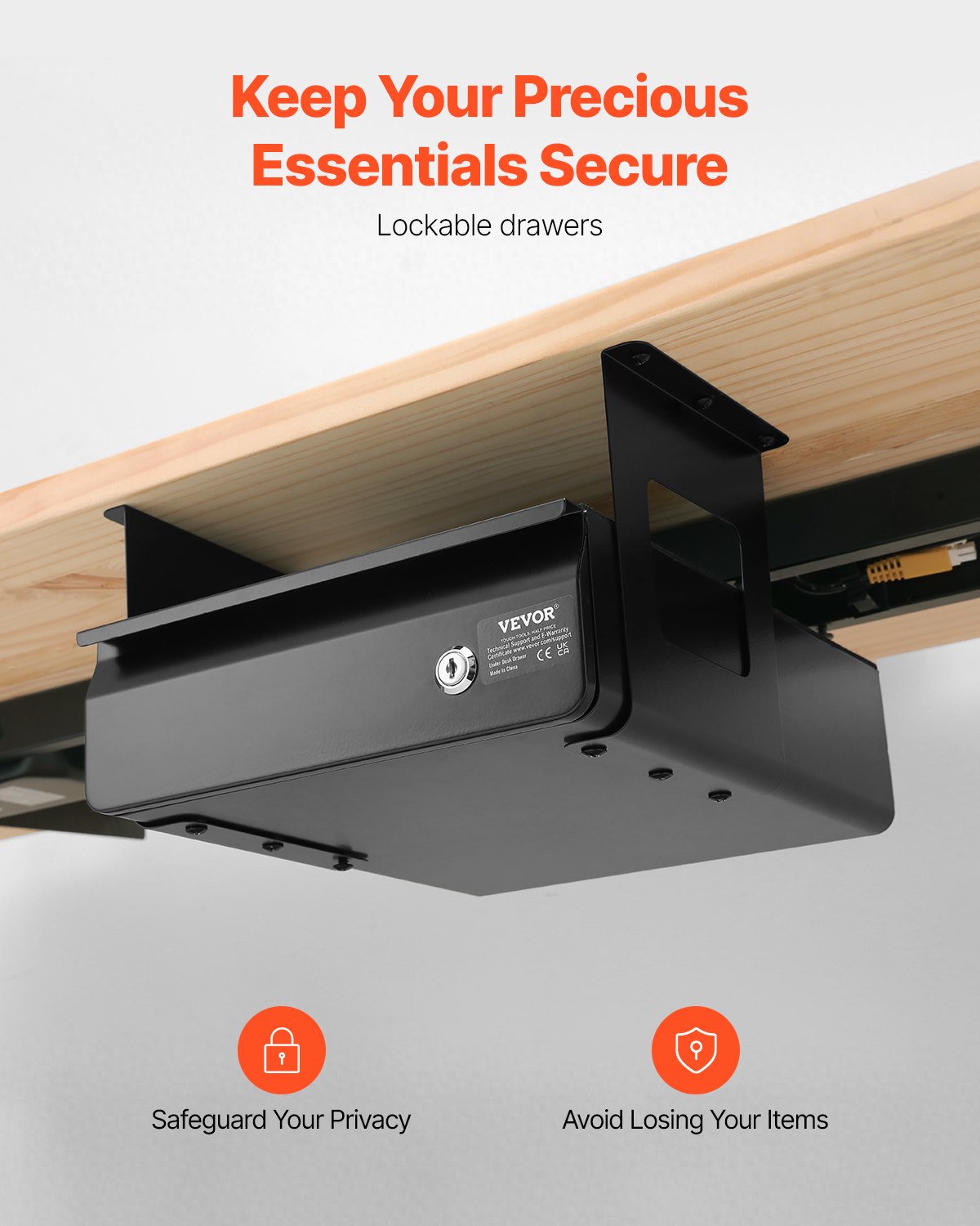 33cm abschließbar unter Schreibtisch Schublade Organizer Pull Out Schublade Home Office