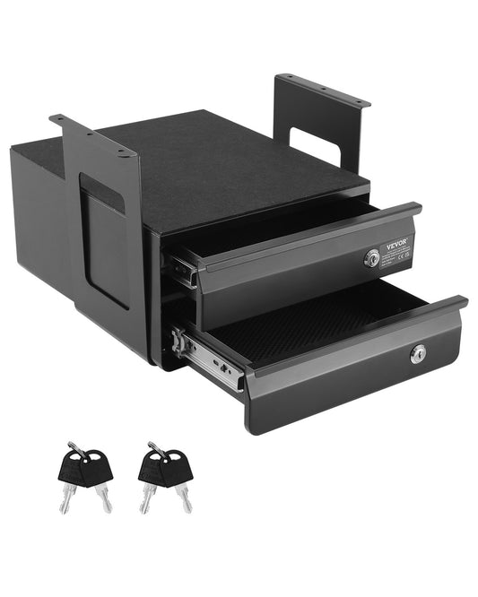 2 Låda 33 cm Låsbar Under Skrivbord Låda Organizer Utdragbar låda Hem