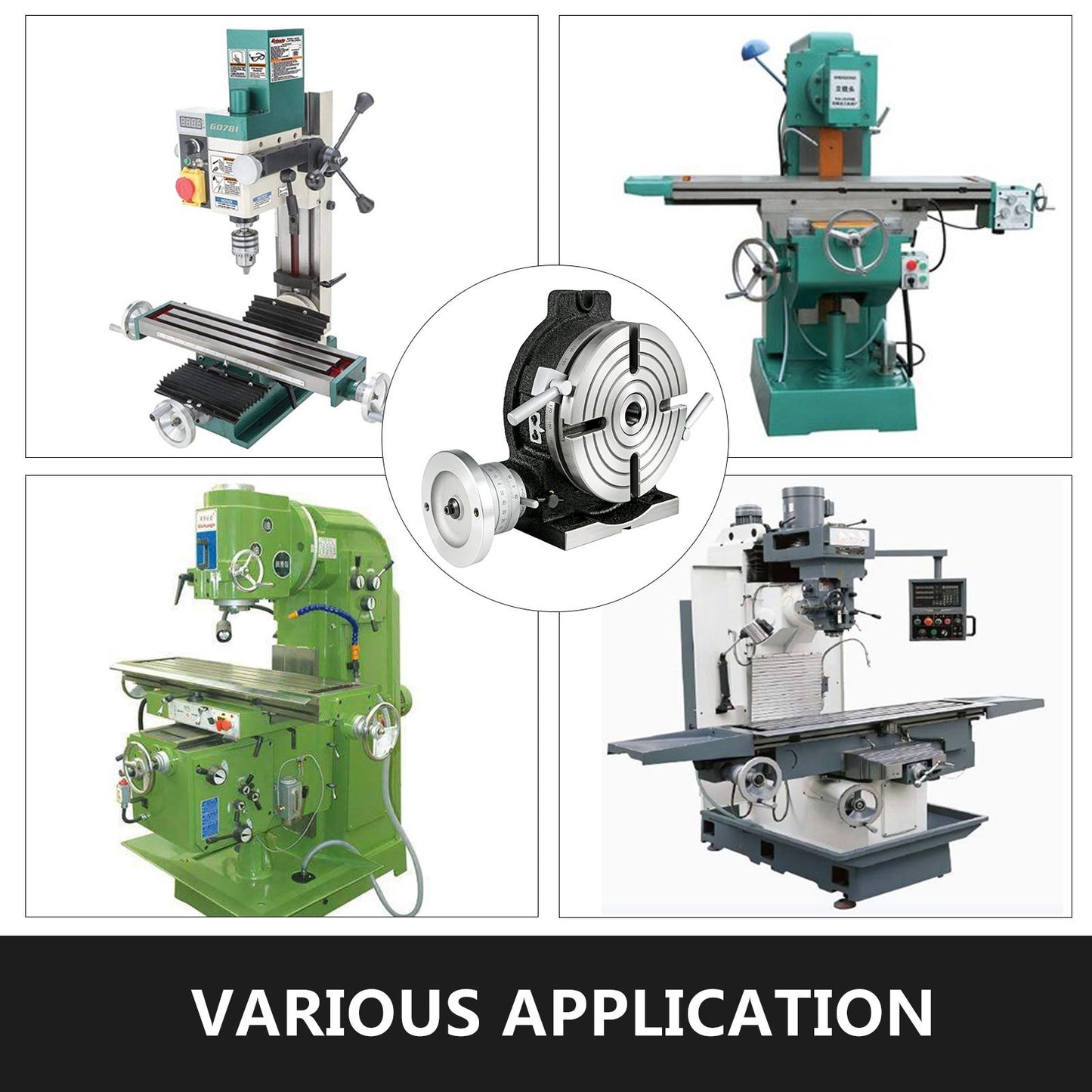 Rotary Table 8Inch Horizontal Vertical HV8 Precision 3MT Milling Drilling Machine Vernier Reading Milling Drilling Boring